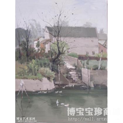 夏令涛 养鸭人家 类别: 风景油画